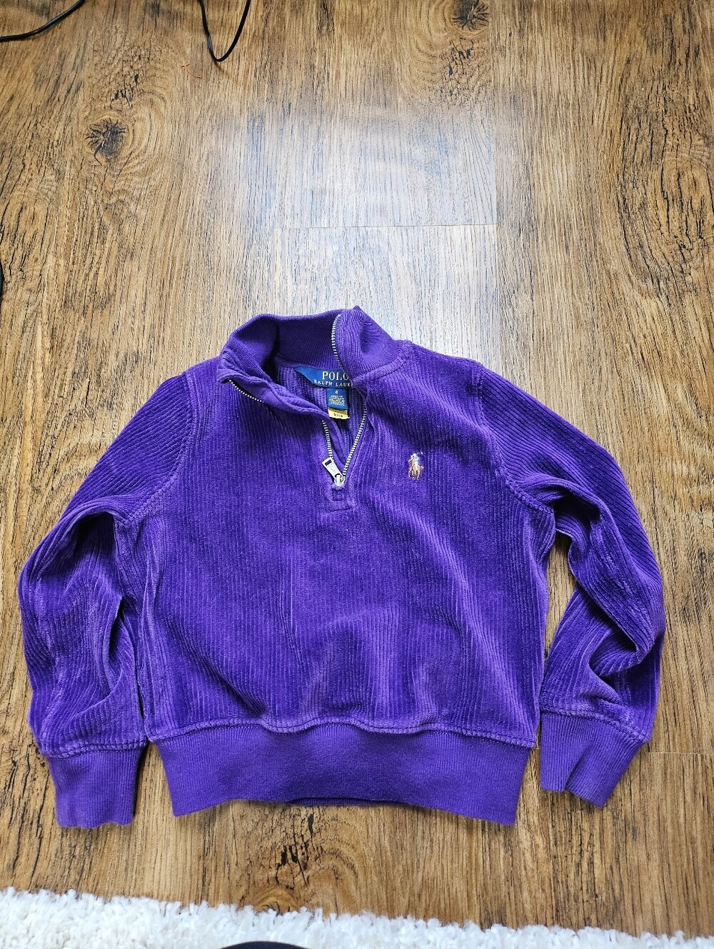 Vintage Polo by Ralph Lauren Purple Corduroy Quarter-Zip Pullover Girl 4T